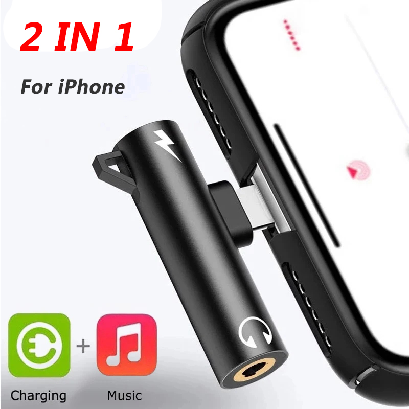 Wired Earphone Lightning - 2 In1 Adapter Splitter Voor iPhone