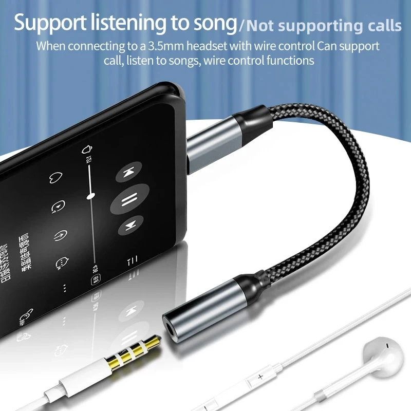 Wired Earphone Lightning - Lightning naar 3,5 mm Aux-adapter 3,5-aansluiting