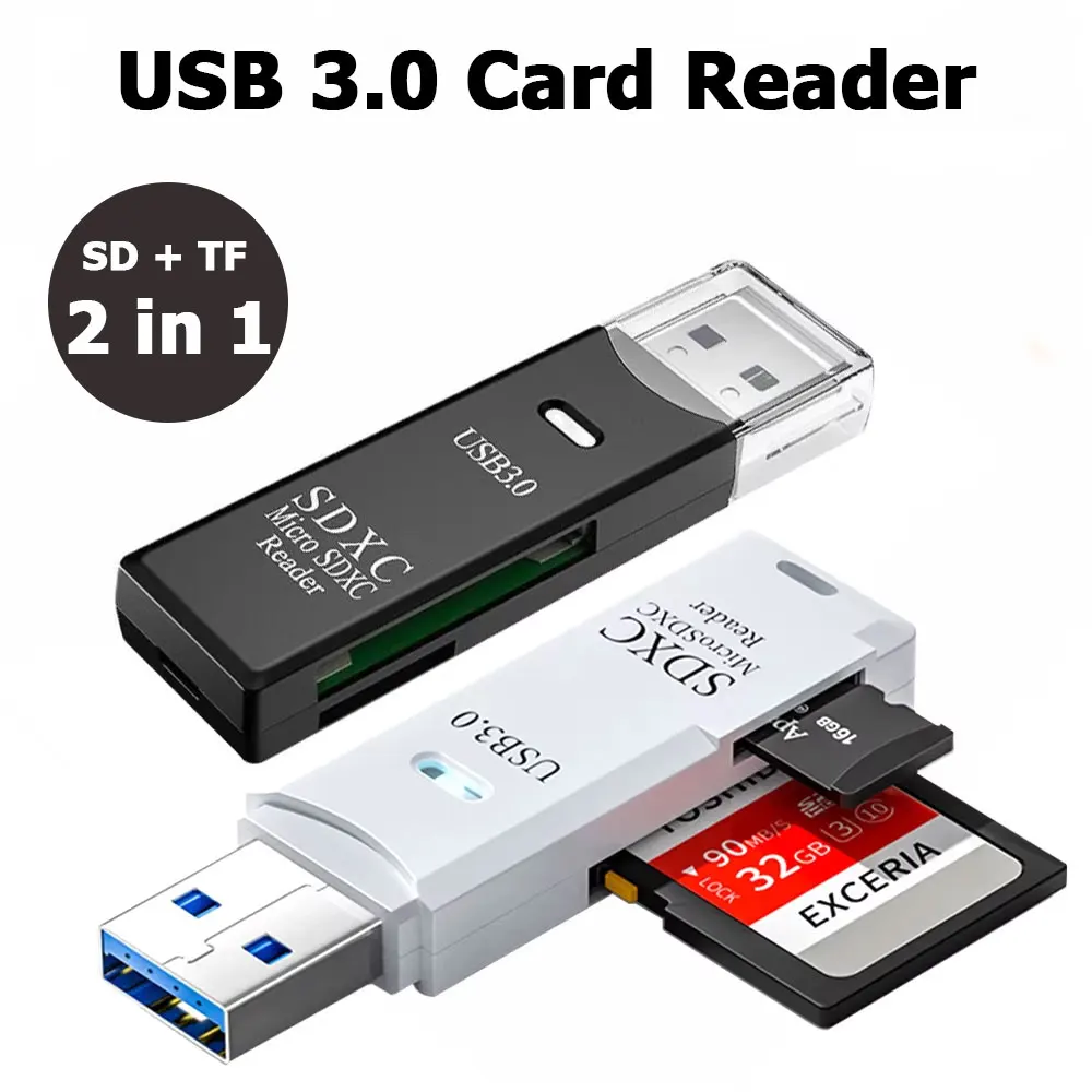 Tablet Accessories For Reading - 2-in-1 kaartlezer USB 3.0/2.0 hogesnelheidskaartlezers voor