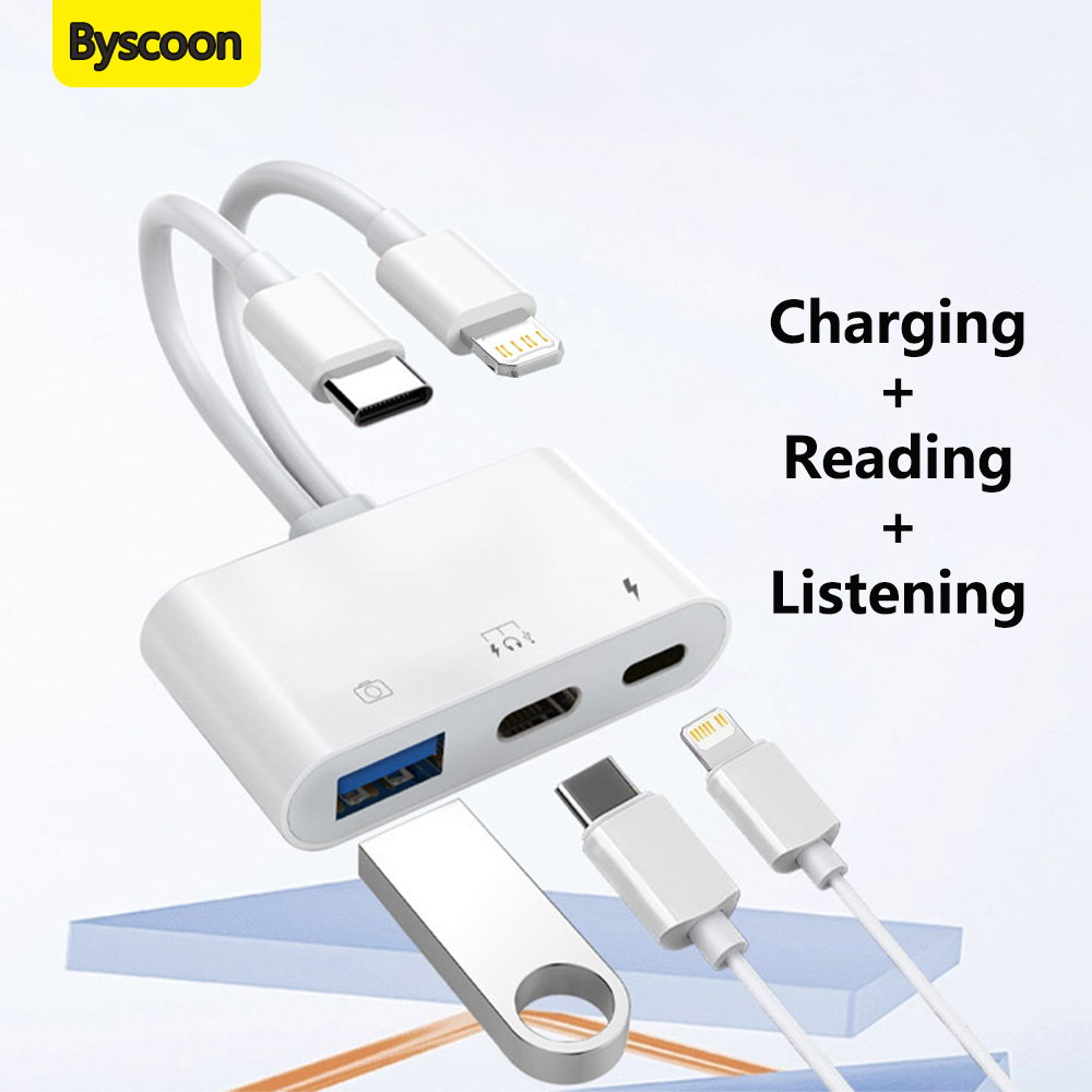 Wired Earphone Lightning - 2 in 1 Lightning Type C