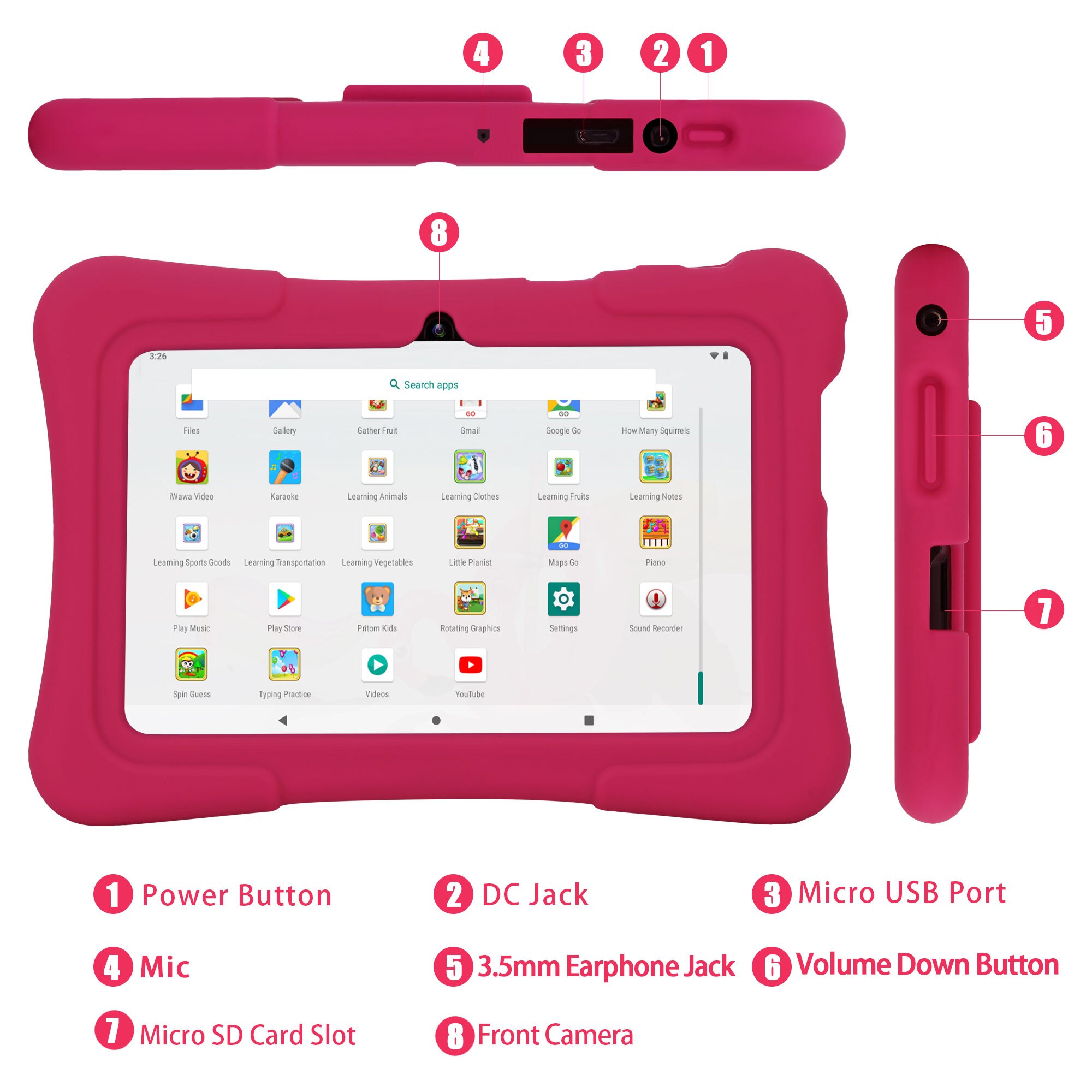 PRITOM 7 inch kindertablet Qua - Kids Tablet With Accessories recensie en prijs