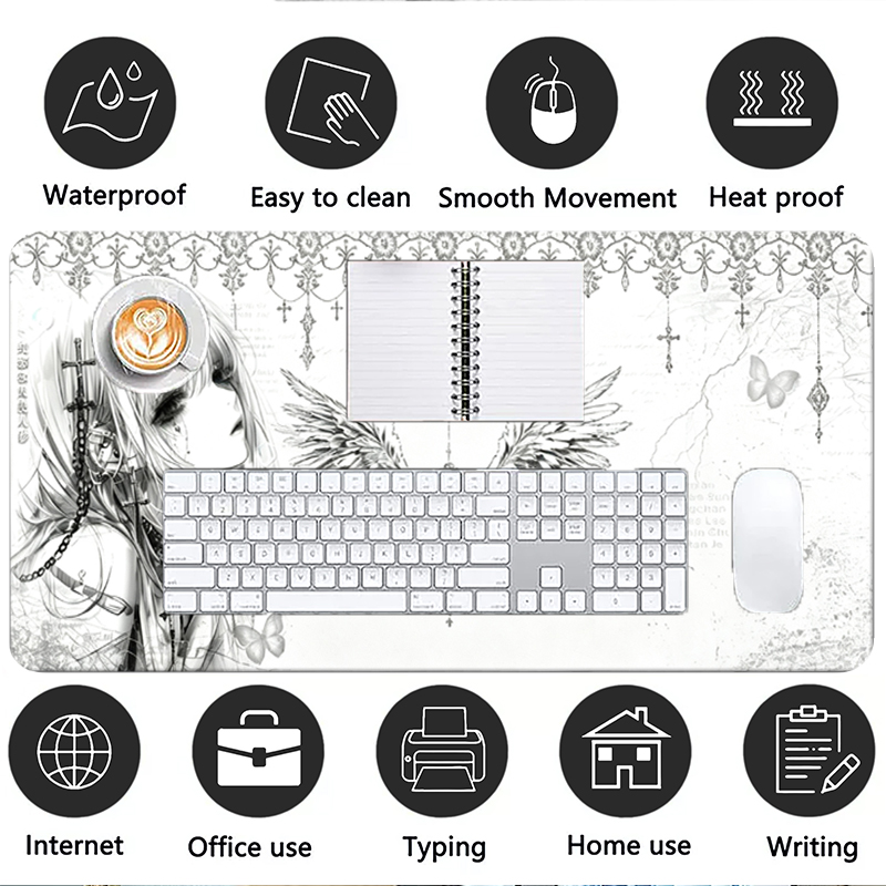 Leren muismat Zwart Wit Anime  - Tablet With All Accessories recensie en prijs